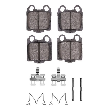 Dynamic Friction Co 5000 Advanced Brake Pads - Ceramic and Hardware Kit, Long Pad Wear, Rear 1551-0771-01